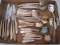 43 Pieces - National Silver Co. A1 Silver Plated Flatware Rose & Leaf Embossed Pattern