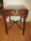 Council Furniture Mahogany Chinese Chippendale Style Drop Leaf End Table w/ Drawer