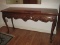 Walnut Console/Entry Sofa Table w/ Elaborate Carved Scalloped Shell/Foliate Design