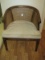 Fruitwood Curved Cane Back Occasional Chair w/ Upholstered Sweat