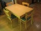 Mid-Century Maple Dining Table w/ Leaf & 4 Chairs w/ Vinyl Upholstery Seats
