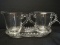 Depression Glass Candlewick Clear by Imperial Creamer, Sugar Bowl & Tray