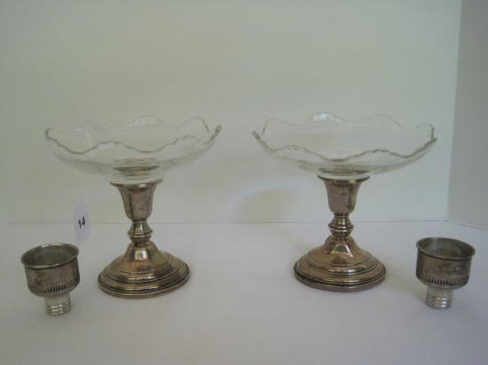 Pair - Frank M. Whiting & Co. Sterling Base Compotes