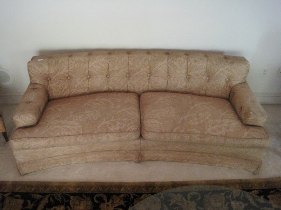 Heritage Henredon Mid-Century Curved Formal Sofa w/ Tufted Back