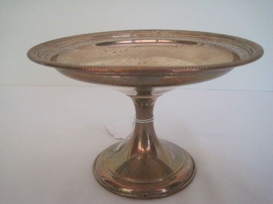 Gorham Sterling Reticulated Pattern Compote w/ Gadroon Rim Design & Weighted Base
