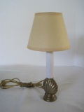 Brass Scalloped Shell Design Candle Stick Accent Lamp