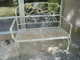 Whimsical Garden Bench w/ Flower Back Aluminum Frame
