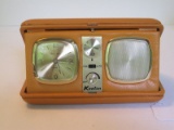 Vintage Kenton Travel Alarm Clock/Radio In Leather Case