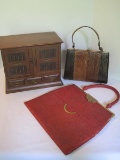 Lot - Vintage Ladies Handbags & Jewelry Box