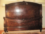 Stunning King Size Sleigh Bed w/ Carved Acanthus/Medallion