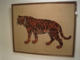 Tiger Accent Rug in Oak Frame