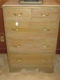 Stained 2 Over 3 Chest of Drawers