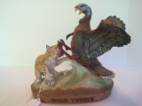 Wild Turkey & Bob Cat Figural Austin, Nichols & Co. Porcelain Decanter Liquor Bottle