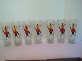 7 Vintage Mid-Century Federal Glass Frosted Iced Tea/Tom Collins/Cooler Tumblers