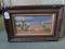 Oil on Canvas Hand Painted Cactus/Desert Scene by R.K. Brady in Carved/Notched Pattern