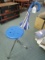 Blue/Metal Portable Cane Seat w/ Umbrella Cap