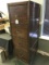 Vintage Wooden File Cabinet, 2137AFA on Top, Metal Handle Pulls