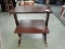 2-Tier Side Table Grooved Columns Ornate Medallions, Capped Feet Tapered Legs