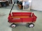 Radio Flyer Red Wooden Hand-Pull Wagon w/ 4 Wheels, Removable Slat Sides
