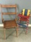 Lot - Wooden Fold-Out Chair Slat Back/Seat