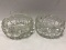 Pair - Compote Dishes Cut Glass Star/Circle Pattern w/ Star Cut Base