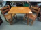 Wooden Child's Table w/ Tapered Legs, 2 Wooden Slat Seat/Ladder Back Chairs