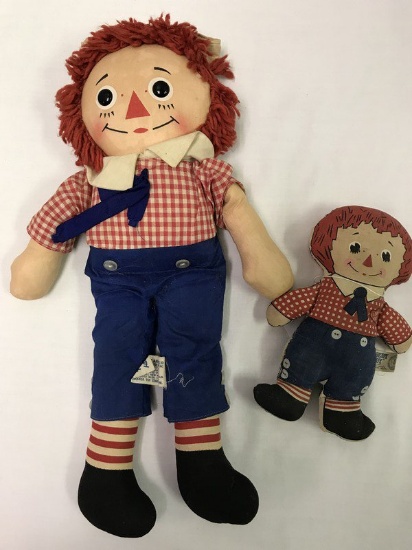Raggedy Andy Raggedy Ann Doll 16" & Raggedy Andy Stuffed Doll 7 3/8"