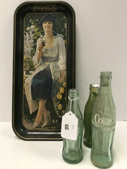 Coca-Cola Lot - Drink Coca-Cola 1921-Style Advertisement Tray 18 3/4" W