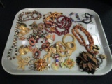 Lot - Costume Jewelry Necklaces, Earrings, Pins, Etc.