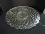 Cross Swirl/Diamond Pattern Platter, Star-Cut Center, Scalloped Rim 20 3/4