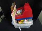 Toy Lot - Fish Card Game, Word Magnets, Learning Resource Cash Machine, Stencils, Books, Etc.