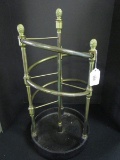 Metal/Brass Twist Design Umbrella Stand w/ Pineapple Finials