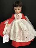 Madame Alexander Doll Red Dress, White Smock w/ Shoes, Black Hair