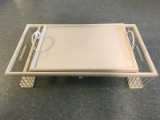 Cream Painted Wooden In-Bed Removable Serving Tray w/ Adjustable Desk