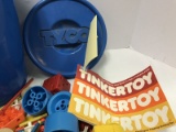 Tinker Toy by Child's Guidance Bucket of Pieces/Accessories w/ Instructional Booklet