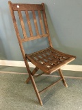 Vintage Wooden Deck/Foldable Chair Slat Seat/Back Patented Sept 5th 1983