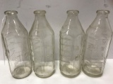 4 Pyrex Vintage Clear Glass Bottles 6 1/2