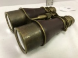 Brass/Red Fabric Vintage Binoculars