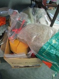 Lot - Crafts Lot - Foam, Beads, Tinsel, Spanish Moss, Floral Stem Wire, Brushes, Etc.
