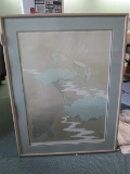 Koy Fish in Pond w/ Lillies Asian Style Print in Metal Frame/Matt, Limited 202/500 Edition
