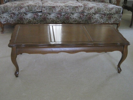 French Provincial Style Coffee Table Fruit Wood Finish