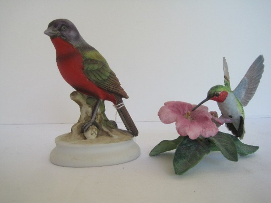 Lot - Lenox Fine Porcelain Hummingbird & Flower Figurine