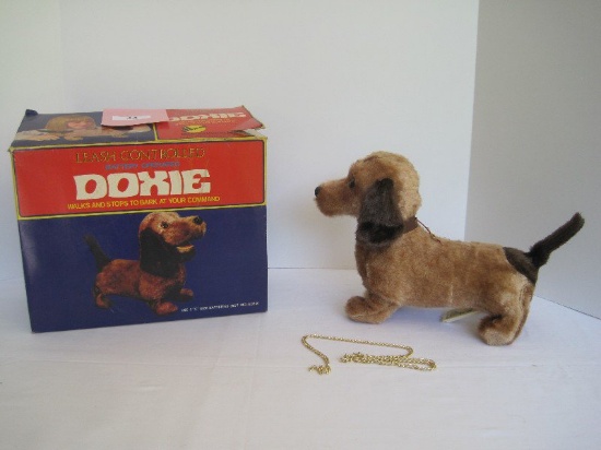 Doxie Leash Controlled Dog Battery Operated Walks Stops to Bark at Your Command