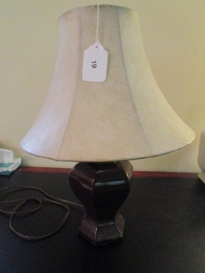 Urn Design Ceramic Brown Desk Lamp w/ Shade