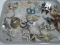 Lot - Pierced Earrings Rhinestone, Hoops, Dangles, Wings, Faux Pearl, Etc.