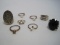 Lot - Costume Jewelry Rings, Faux Pearl, Rhinestone, Faux Onyx Faceted & Others