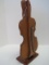 Novelty Carved Wooden Fiddle Violin Form Bread Cutting Board w/ Bow Knife & Stand