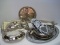 Lot - Misc. Silverplate Engraved Serving Trays, Casserole Server, Etc.