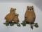 Homco Owl Family Molded Wall Décor Too Retro Cool 2 Pieces