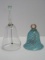 Lot - Venetian Glass Style Hand Blown Azure Spiral Design Bell 4 1/4